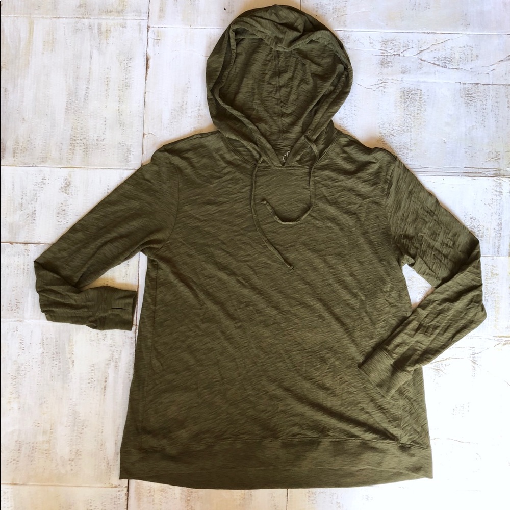 {INNER SHINE} Long Sleeve High Low Crew Hoodie